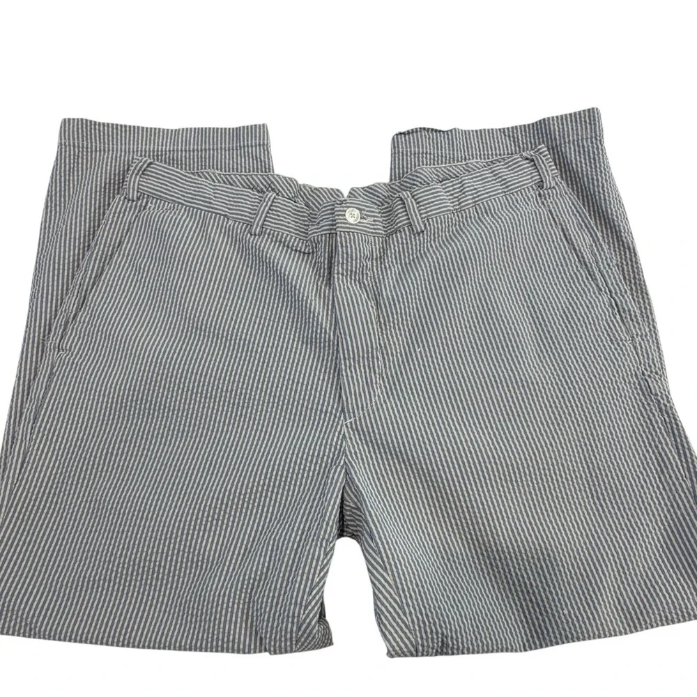 Polo Ralph Lauren Bleeker Blue Striped Seersucker Chino Pants, 38 Preppy Coastal